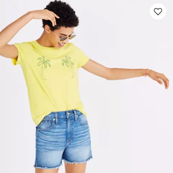 Madewell Embroidered Palm Radio Boxy Tee- Size Small - Picture 1 of 7